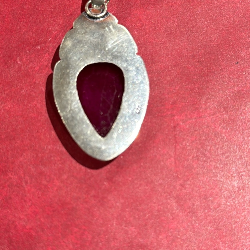 Ruby & Garnet Silver Pendant - image 6